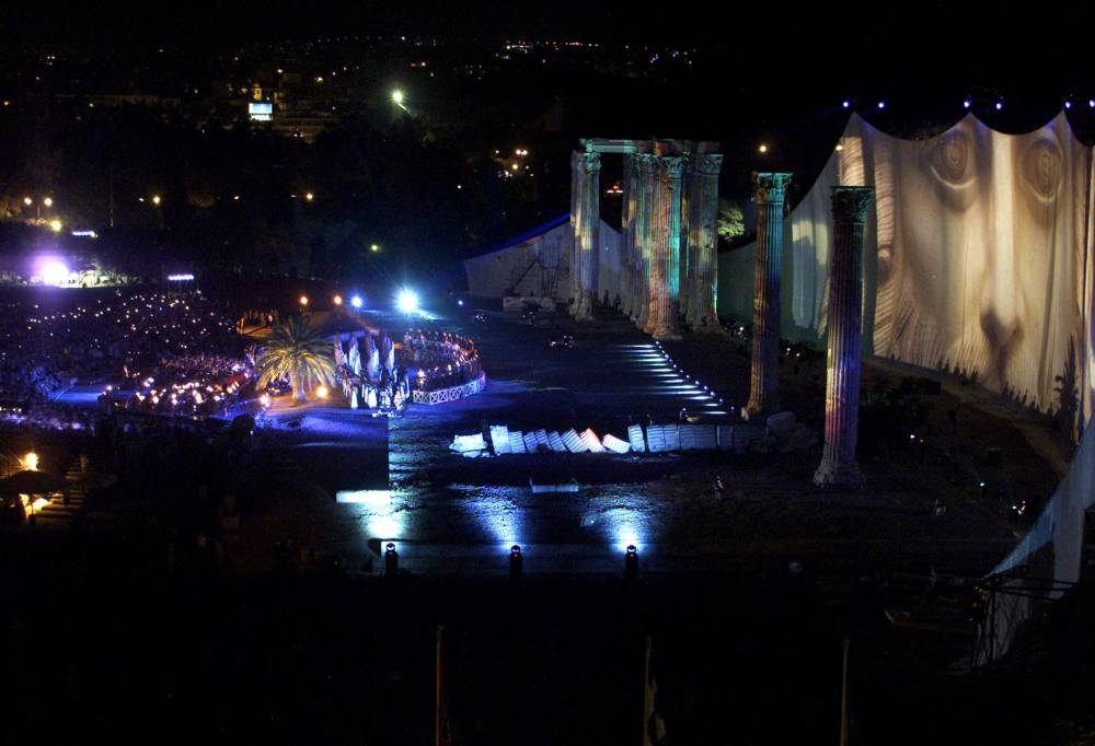 A general view of the Temple of Zeus in Athens during a concert by Greek composer Vangelis June 28, 2001. Vangelis presented a 60-minute composition entitled ‘Mythodea’. ― Reuters file pic
