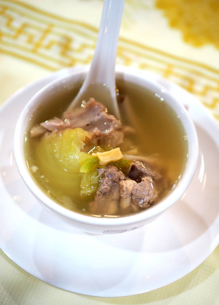 A highlight of the meal is the sweet tasting double boiled pepper pig's stomach soup