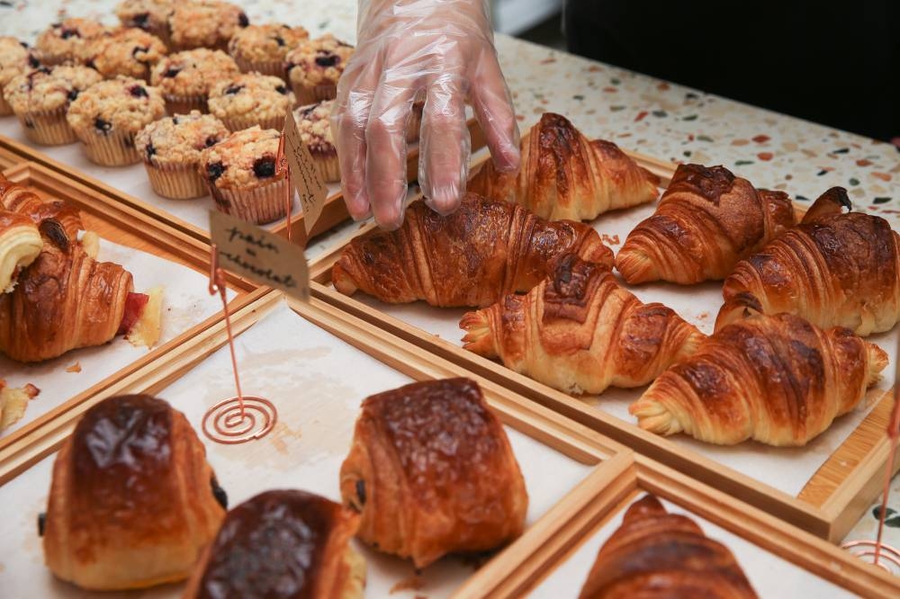 Croissants are displayed for sale at TBX The Baking Xperiment in Subang Jaya on May 19, 2022. — Picture by Choo Choy May.