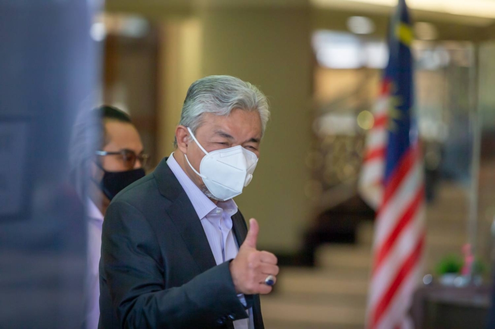 Datuk Seri Ahmad Zahid Hamidi says Umno will finally decide on ending its alliance with PAS. — Picture by Devan Manuel