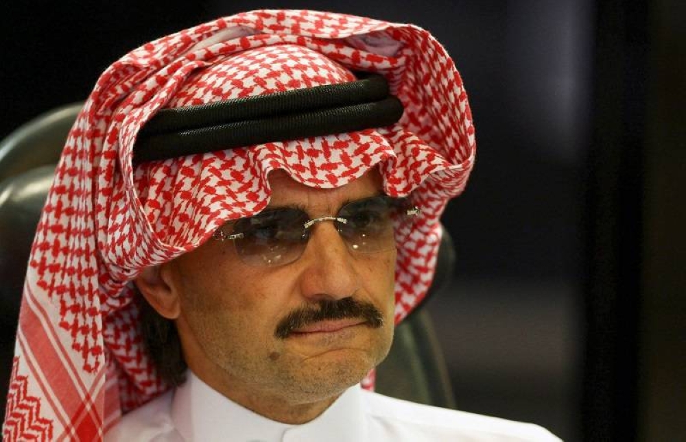 Saudi Prince Al-Waleed bin Talal attends a news conference in Riyadh in this file picture taken on August 30, 2009. — Reuters pic