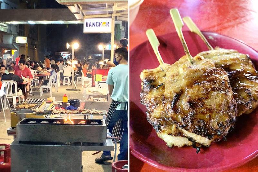 Bangkok Thai Street Food in Taman Desa serves authentic Thai dishes such as 'moo ping.'