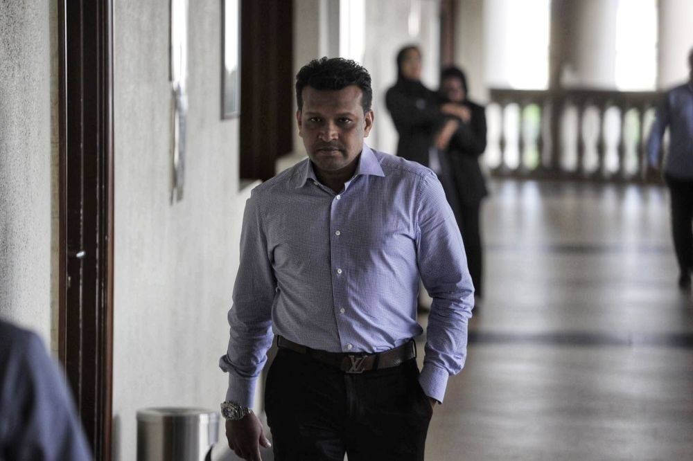 Businessman Junaith Asharab Md Shariff is pictured at the Kuala Lumpur High Court February 19, 2020. — Picture by Shafwan Zaidon