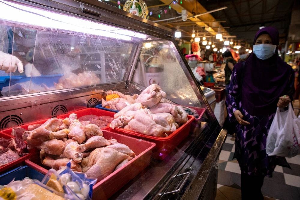 A poultry stall at Yew Tee wet market in Singapore, May 25, 2022. — TODAY pic