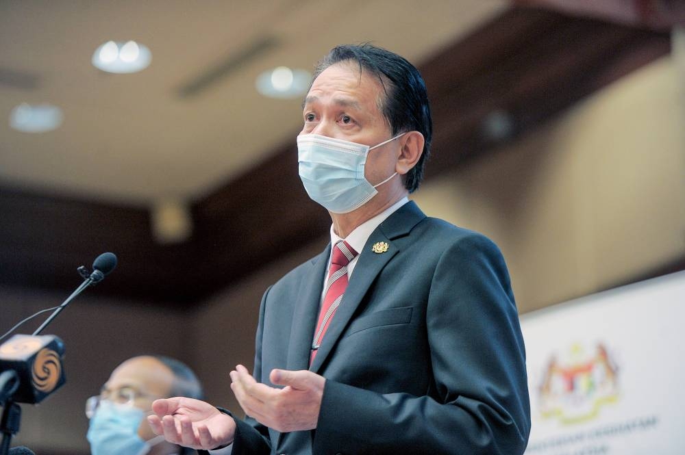 Health Director-General Tan Sri Dr. Noor Hisham says the patient tested positive for HFMD instead of monkeypox. — Picture by Shafwan Zaidon