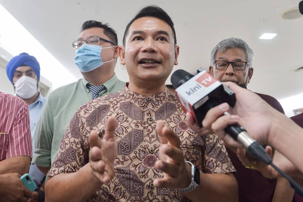 PKR's Rafizi Ramli speaks during press conference after a debate with PKR vice president Datuk Seri Saifuddin Nasution in Shah Alam May 11, 2022. — Picture by Miera Zulyana