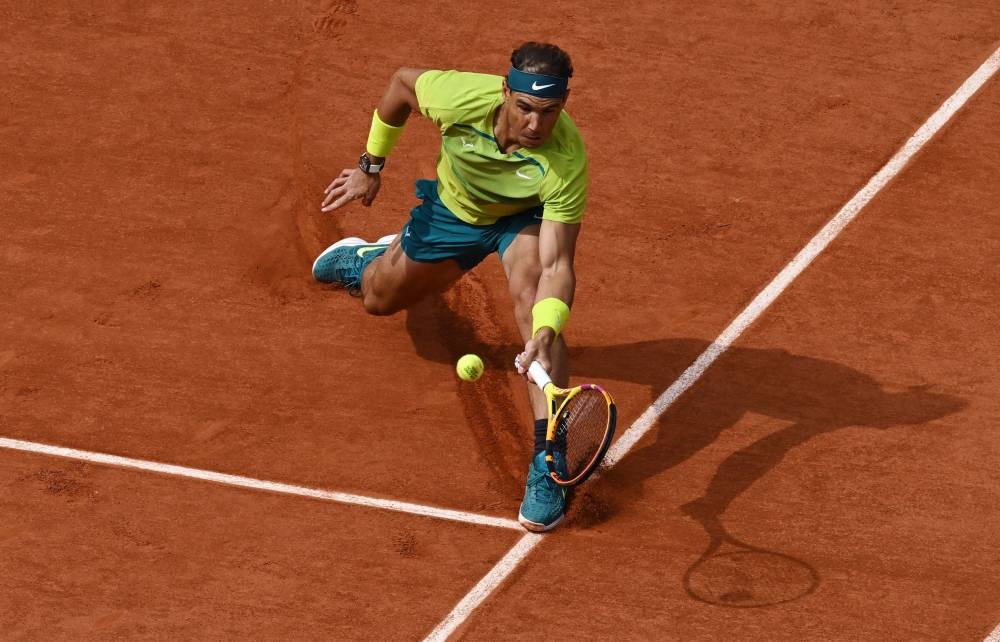 Spain's Rafael Nadal in action during his fourth round match against Canada's Felix Auger-Aliassime at Roland Garros, Paris May 29, 2022. — Reuters pic