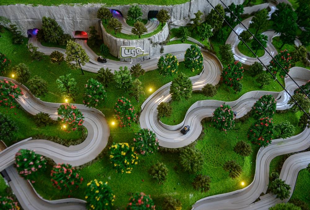 The replica of the Skyline Luge Activity Park, which will open to the public by the end of 2023 during the groundbreaking ceremony in Gamuda Gardens in Rawang, May 30, 2022. — Bernama pic 