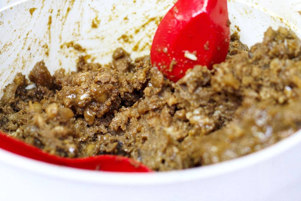 The savoury-sweet winter melon and meat filling for the Nyonya 'zung.'