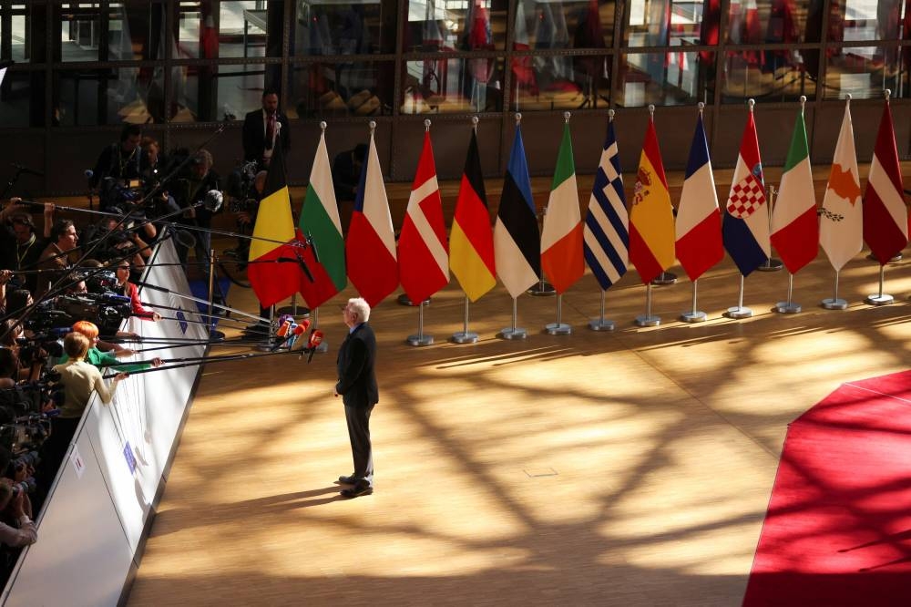 High Representative of the European Union for Foreign Affairs and Security Policy Josep Borrell speaks to the media as he arrives for the second day of a European Union leaders summit as EU leaders attempt to agree on Russian oil sanctions in response to Russia's invasion of Ukraine, in Brussels, Belgium May 31, 2022. — Reuters pic