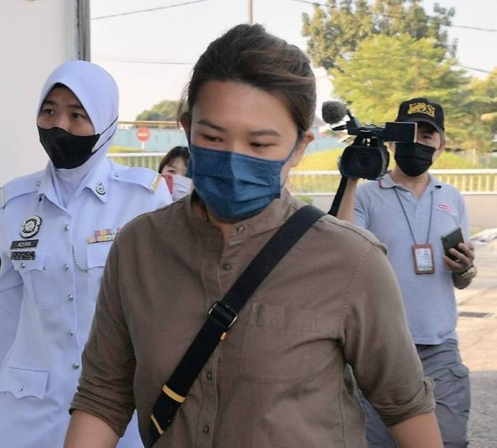 Lee Jia Min is fined RM2,000 by the Magistrate’s Court with regard to a crash and subsequent altercation along the North-South Highway, last March. — Bernama pic