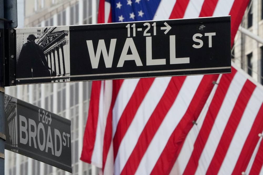 The Wall Street sign is pictured at the New York Stock exchange in the Manhattan borough of New York City March 9, 2020. — Reuters pic
