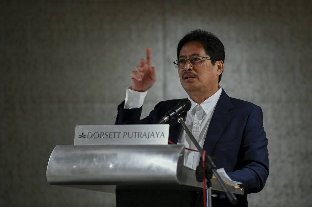 Malaysian Anti-Corruption Commission (MACC) chief commissioner Tan Sri Azam Baki speaks during the launch of a Journalist Empowering Programme in Putrajaya June 2, 2022. — Bernama pic