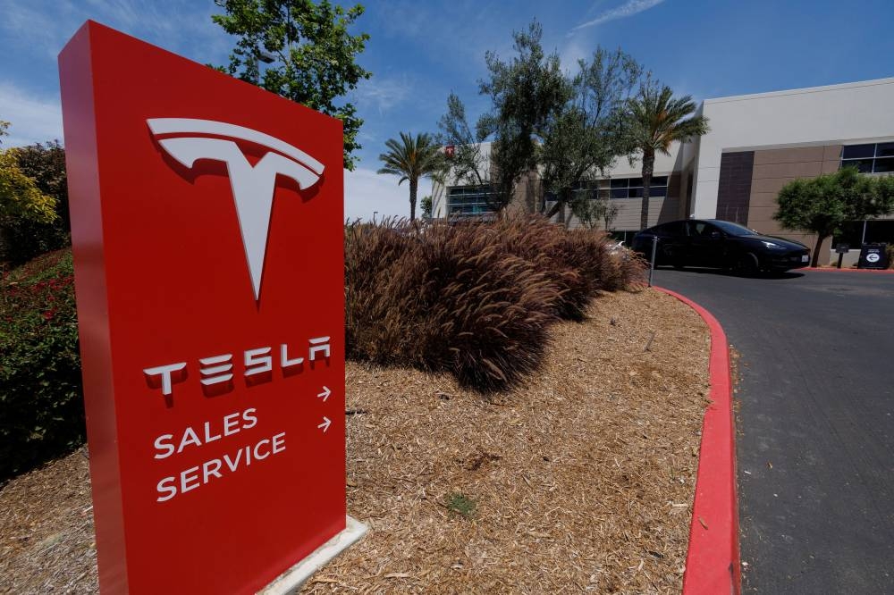 A Tesla service and sales center is shown in Vista, California June 3, 2022.    — Reuters pic