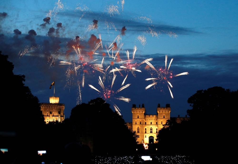 File photo fireworks exploding above Windsor Castle during the lighting of the Principal Platinum Jubilee Beacon ceremony during the Queen's Platinum Jubilee celebrations in Windsor, Britain, June 2, 2022. ― Reuters 