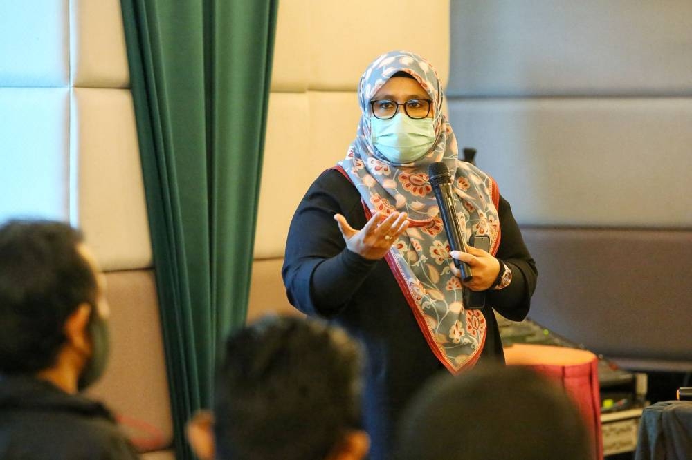 Datuk Mas Ermieyati Samsudin, Deputy Minister in the Prime Minister's Department  speaking at the Bersih 2.0 townhall on voting for OKU at Hotel Royal Kuala Lumpur, June 4, 2022. — Picture by Choo Choy May