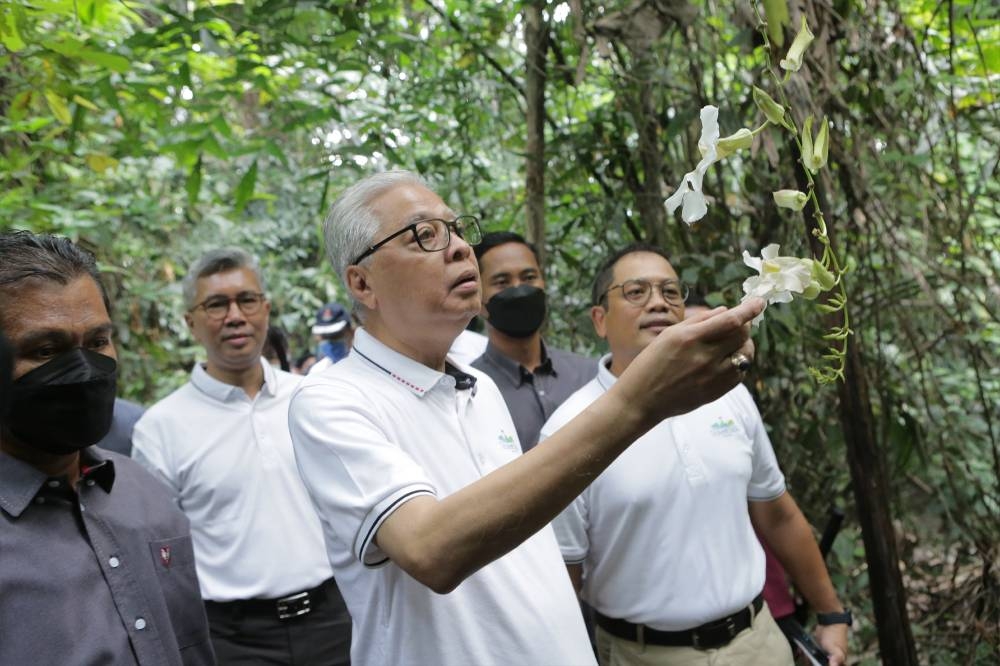 Prime Minister Datuk Seri Ismail Sabri Yaakob attends World Environment Day at Taman Tugu on June 5, 2022. — Picture by Shafwan Zaidon