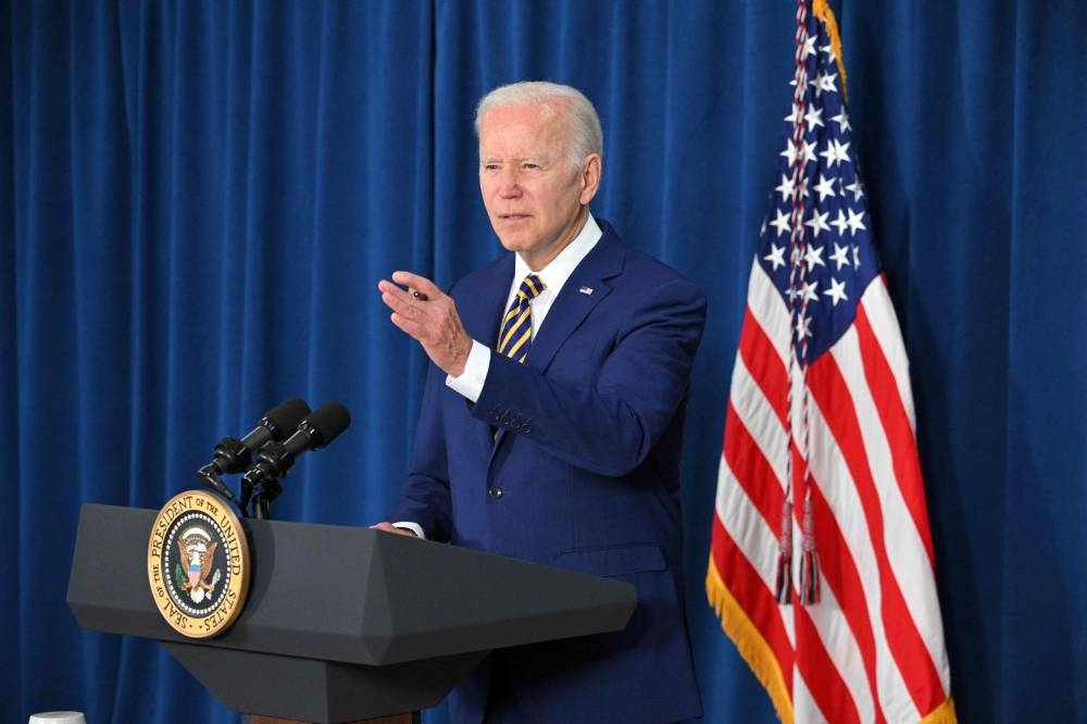 US President Joe Biden speaks about the May 2022 Jobs Report from the Rehoboth Beach Convention Centre on June 3, 2022, in Rehoboth Beach, Delaware. — AFP pic