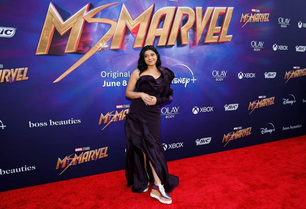 Cast member Iman Vellani attends a premiere for the television series ‘Ms Marvel’ in Los Angeles, California, June 2, 2022. — Reuters pic 