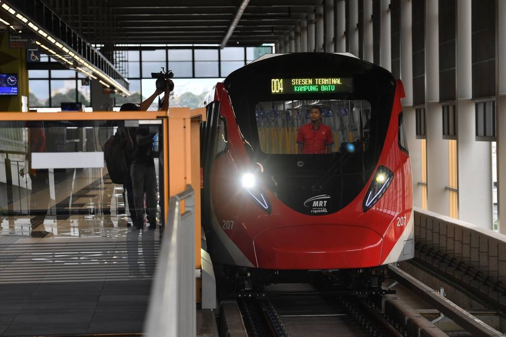 The driverless automated train operation involving 20 four-carriage trains, is capable of carrying a total of 1,200 passengers. — Bernama pic