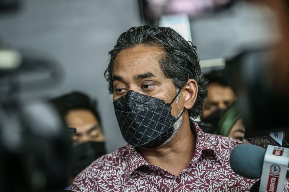 Health Minister Khairy Jamaluddin speaks to the media during the re-launch of the ‘Asthma Malaysia Website’ at the World Asthma Day 2022 Programme at Connexion Conference & Event Centre (CCEC), Bangsar South May 19, 2022. — Picture by Hari Anggara 