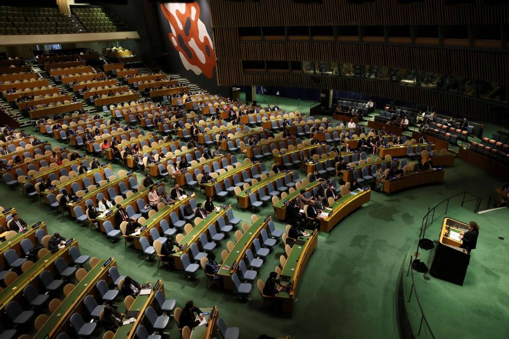 The United Nations General Assembly meets after China and Russia vetoed new sanctions on North Korea in the UN Security Council, at UN headquarters in New York City, New York June 8, 2022. — Reuters pic