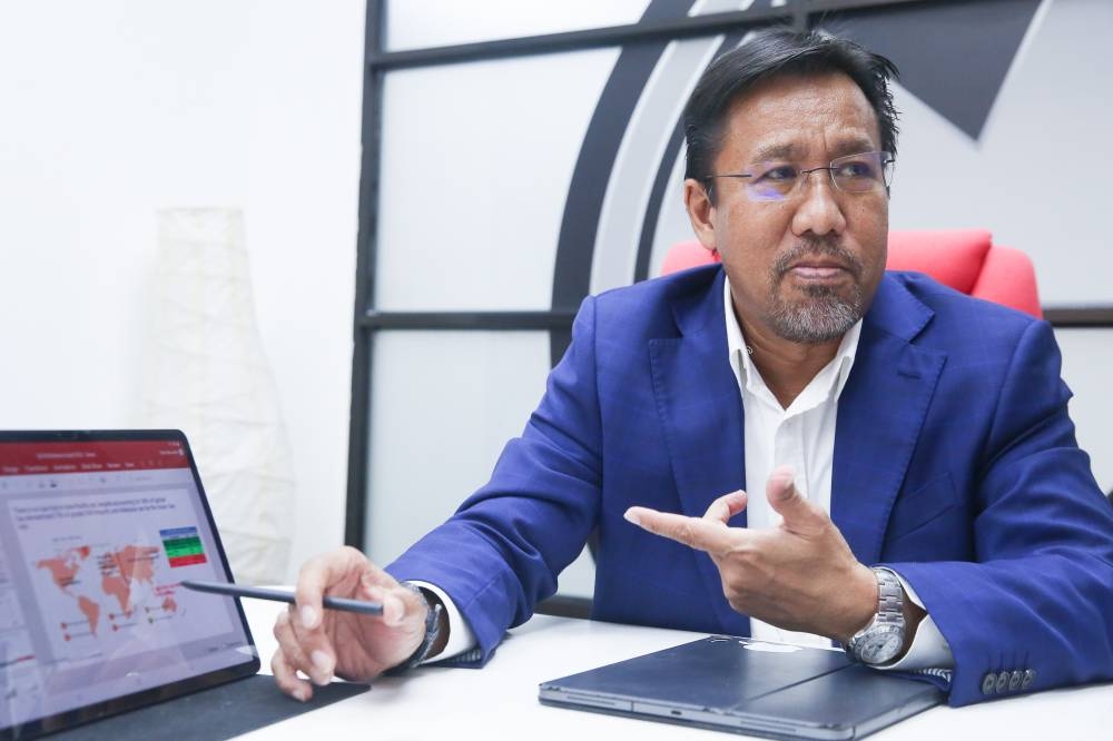 Asia Gas Hub CEO Faris Mustaffa speaks to Malay Mail during an interview June 7, 2022. — Picture by Choo Choy May