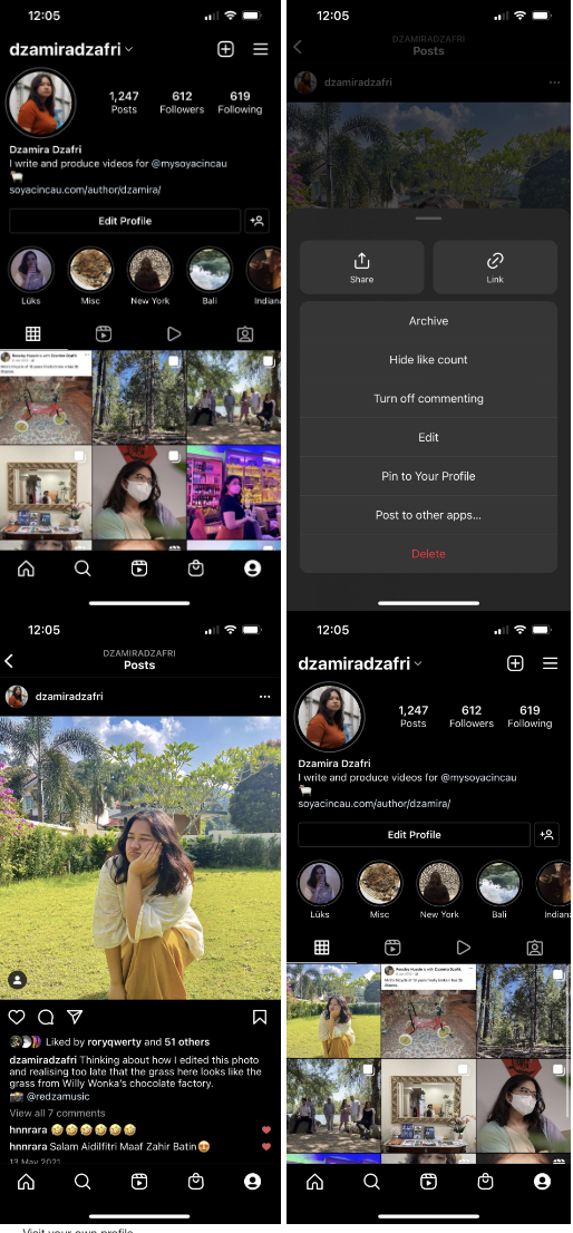 Here’s how to pin posts to your Instagram profile. — Pictures via SoyaCincau