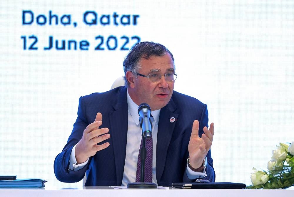 TotalEnergies chief Patrick Pouyanne said putting two billion dollars into a joint venture with Qatar Energy was the company’s response to doubts expressed after it ended investment in Russia. — AFP pic