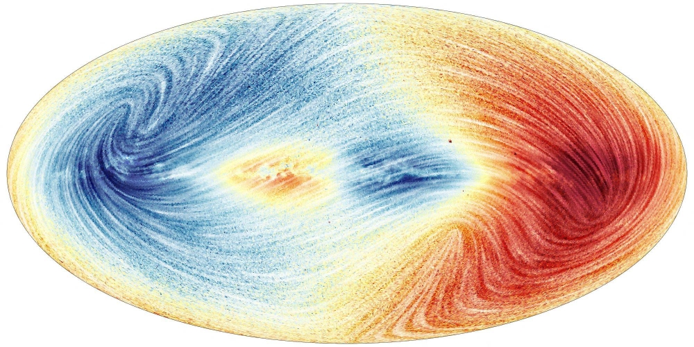 This handout image released by the European Space Agency (ESA) on June 13, 2022, shows a map of the Milky Way made with new data collected by the ESA space probe Gaia, showing the galaxy’s ‘radial velocity and proper motion’, the velocity field of the Milky Way for ~26 million stars. — European Space Agency/AFP pic