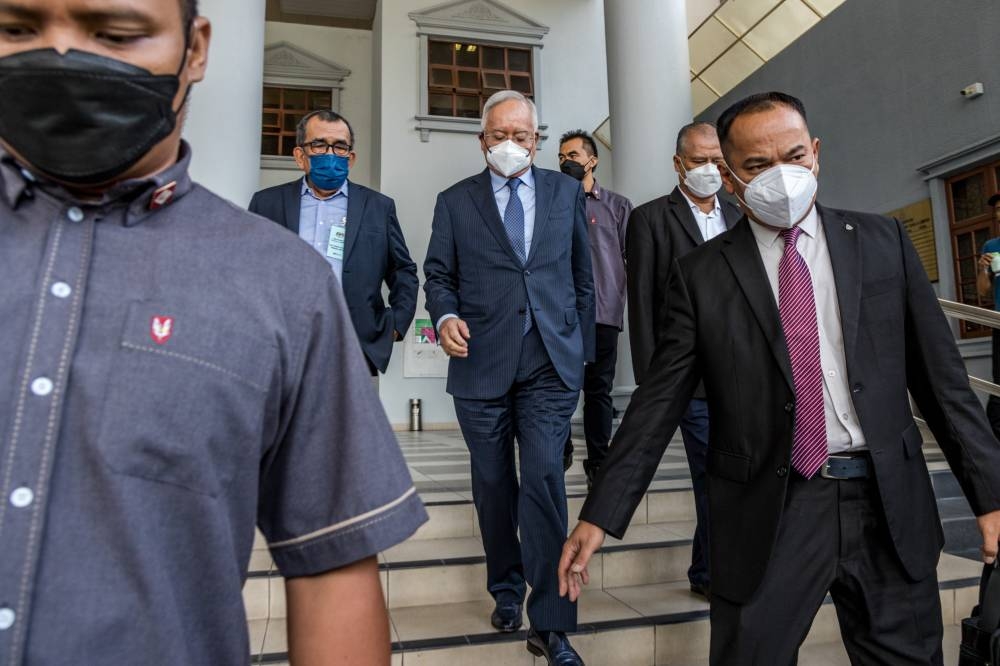 Datuk Seri Najib Razak is pictured at the Kuala Lumpur High Court in Kuala Lumpur June 13, 2022. — Picture by Firdaus Latif