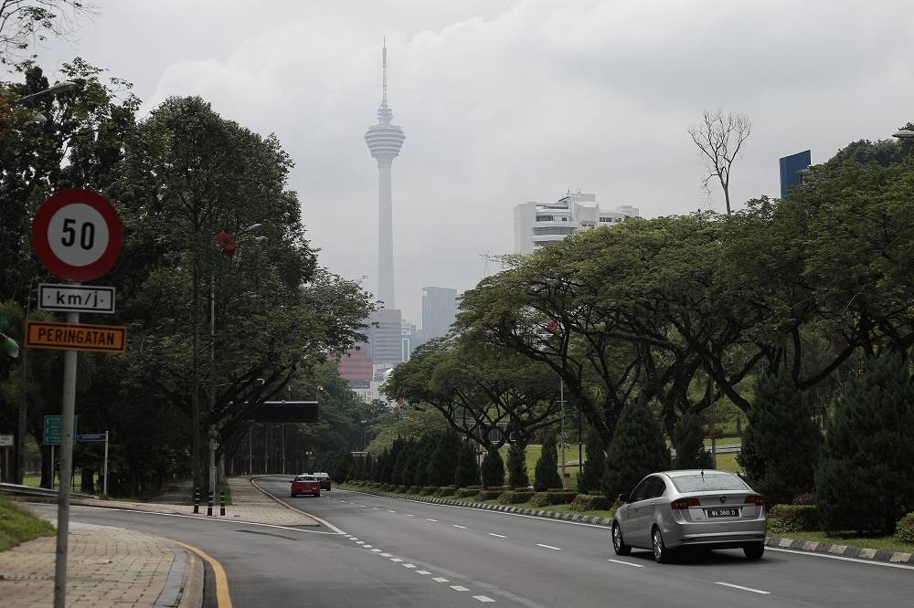 A slight haze shrouds the skies of Kuala Lumpur May 23, 2020. — Picture by Ahmad Zamzahuri