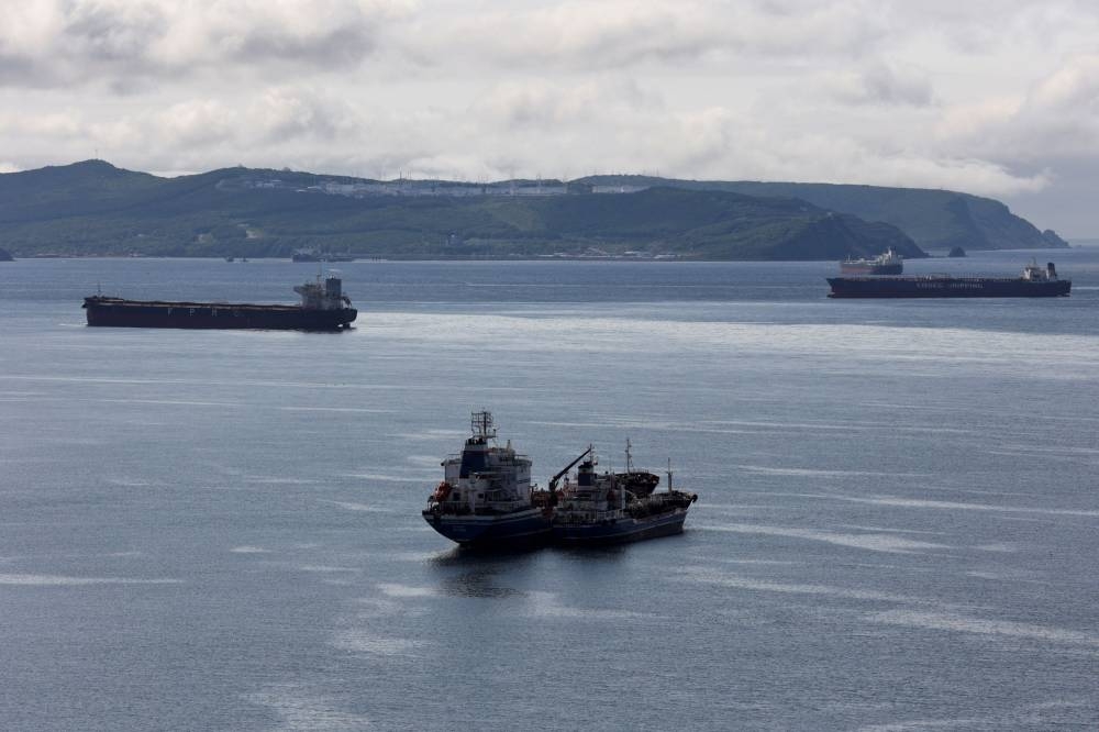A view shows tankers in Nakhodka Bay near the crude oil terminal Kozmino outside the port city of Nakhodka, Russia June 13, 2022. — Reuters pic 