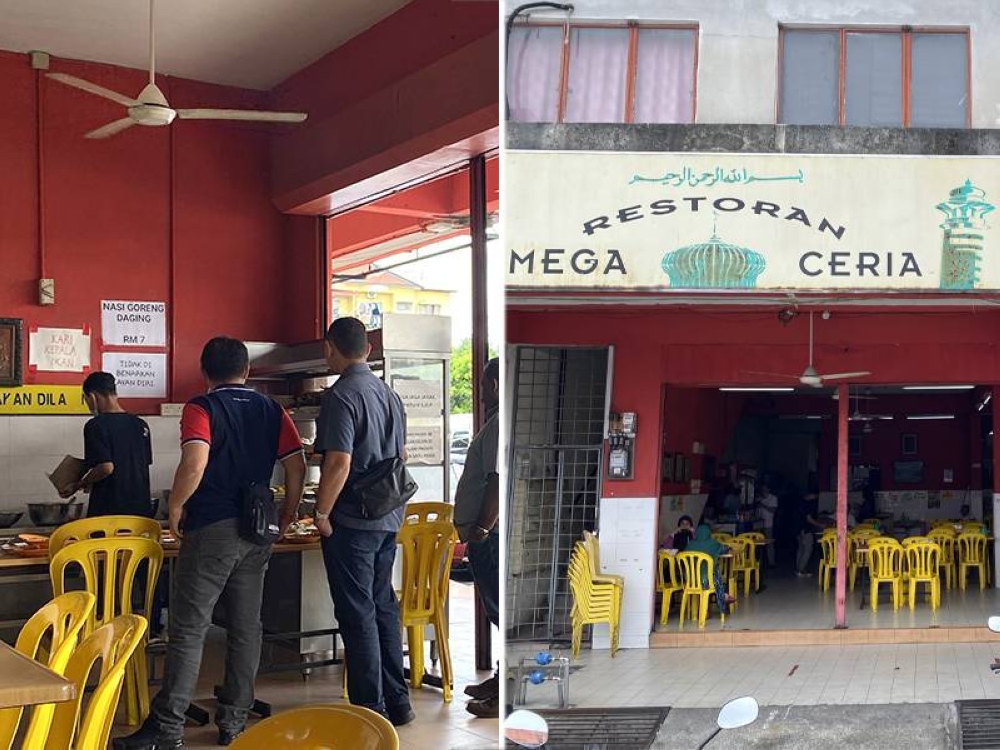 At lunch time, the queue to get your food may be long but the wait staff work efficiently to get things moving (left). The restaurant has taken up three shop lots hence there's ample dining space (right).
