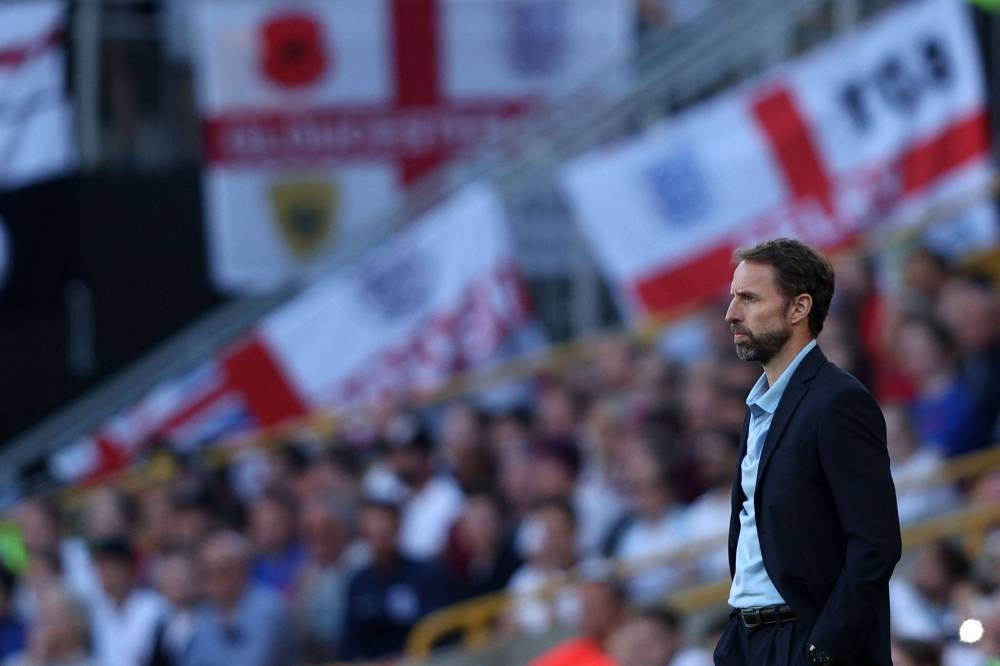 England’s manager Gareth Southgate looks on during the Uefa Nations League, league A group 3 match between England and Hungary at Molineux Stadium in Wolverhampton, central England, June 14, 2022. — AFP pic 