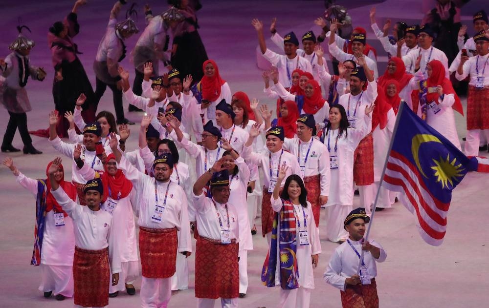 Malaysia athletes during the opening ceremony of the Southeast Asian Games at the Philippine Arena, Bocaue, Philippines, November 30, 2019. — Reuters pic