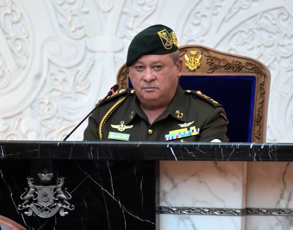 Sultan Ibrahim Sultan Iskandar during the opening of the Johor legislative assembly sitting in Iskandar Puteri June 16, 2022. — Bernama pic
