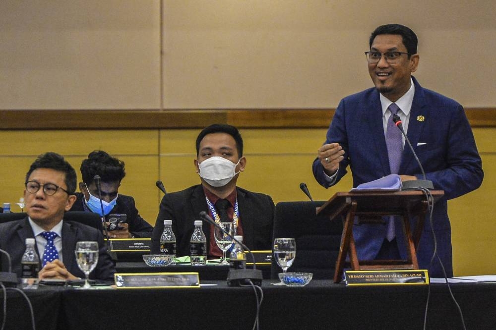 Youth and Sports Minister Datuk Seri Ahmad Faizal Azumu at the closing session of the Malaysian Youth Parliament 2022 Conference in Kuala Lumpur, June 16, 2022. — Bernama pic 