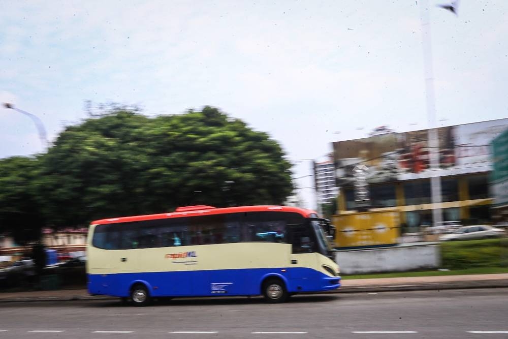 A Rapid KL mini bus is pictured in Ampang September 3, 2019. — Picture by Hari Anggara