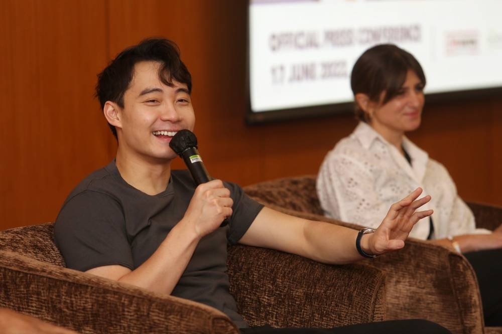 Nigel Ng speaks during the Uncle Roger Haiyah Tour press conference at KLCC Convention Centre June 17, 2022. — Picture by Choo Choy May