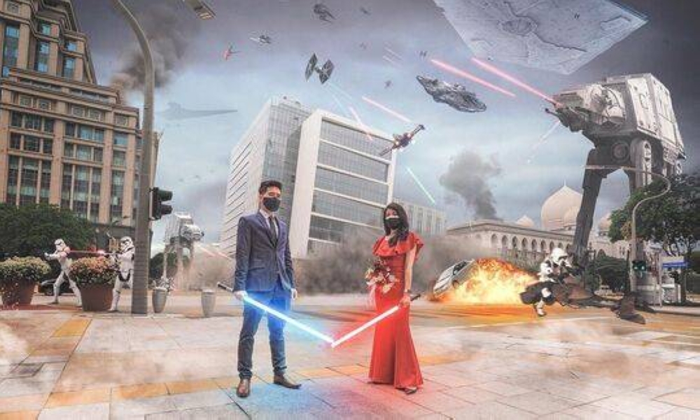 The movie theme extended beyond the wedding ceremony to even the pair’s pre-wedding shoots. — Picture courtesy of Benjamin Wong and Megan Chin