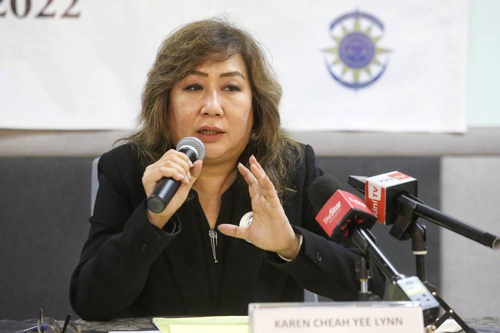 President of the Malaysia Bar, Karen Cheah Yee Lynn press conference on  the Walk for Judicial Independence 2022 today. 17 Jun 2022 . Picture by Choo Choy May.