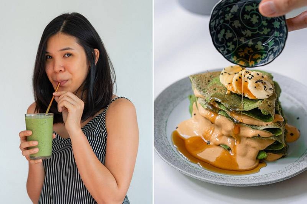 BREAKFIRST by Amy’s founder Amelia Lee believes in a nutritious breakfast such as these matcha crêpes with peanut butter sauce.