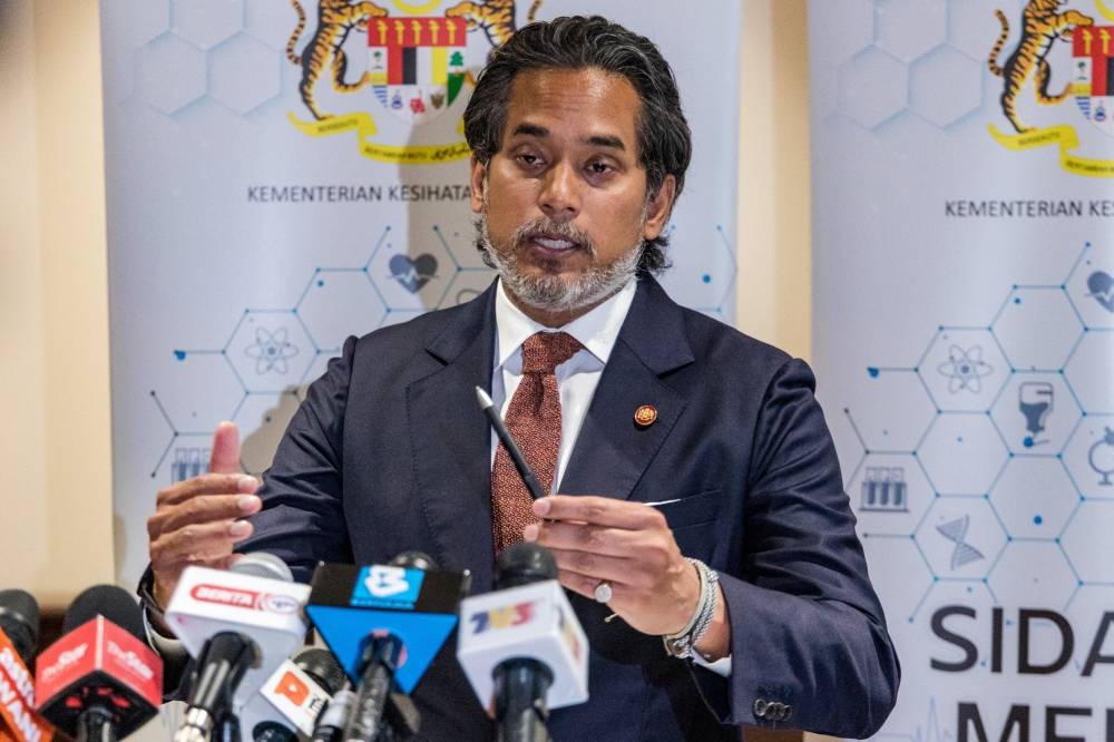 Health minister Khairy Jamaluddin speaks during a press conference in Petaling Jaya June 21, 2022. — Picture by Firdaus Latif
