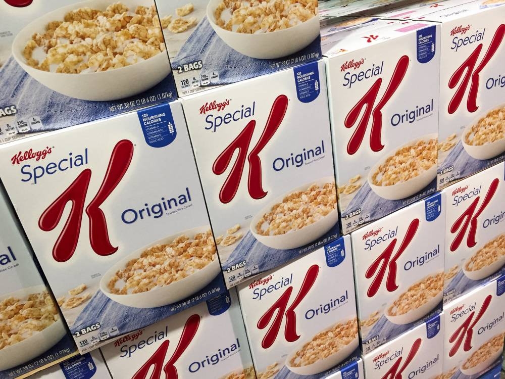 In this file photo taken on December 01, 2016 Kellogg's cereals, including Special K, are seen at a store in Arlington, Virginia. — AFP pic