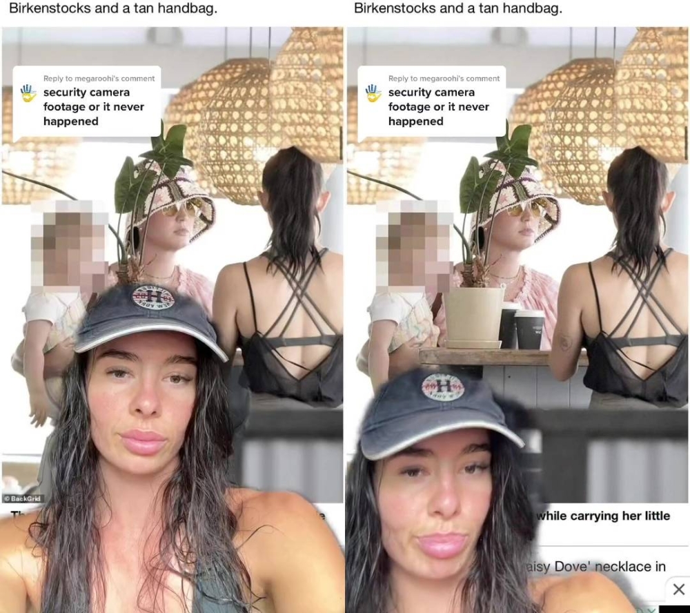 In response to naysayers saying her story was made up, Paull posted a follow-up video of paparazzi pictures showing her interacting with Perry. — Screenshots via TikTok/ indiannapaull