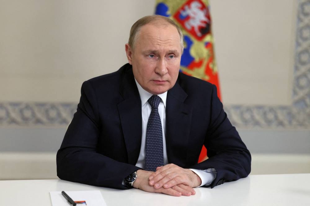 Russian President Vladimir Putin chairs a meeting with members of the Security Council via video link in Moscow June 22, 2022. — Sputnik/Mikhail Metzel/Kremlin pic via Reuters