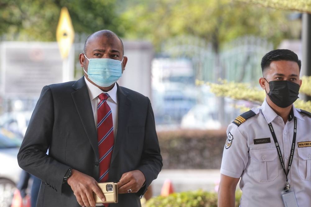 Datuk Seri Abdul Azeez Abdul Rahim is pictured at the Kuala Lumpur Court Complex February 23, 2021. — Picture by Ahmad Zamzahuri