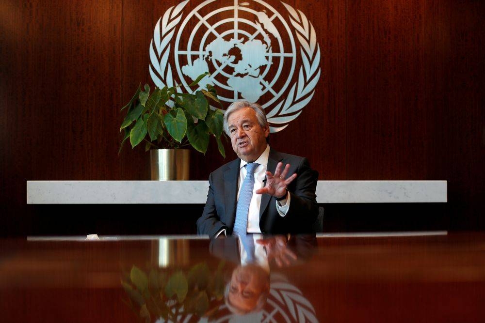 UN Secretary-General Antonio Guterres speaks during an interview with Reuters at UN headquarters in New York September 14, 2020. ― Reuters file pic