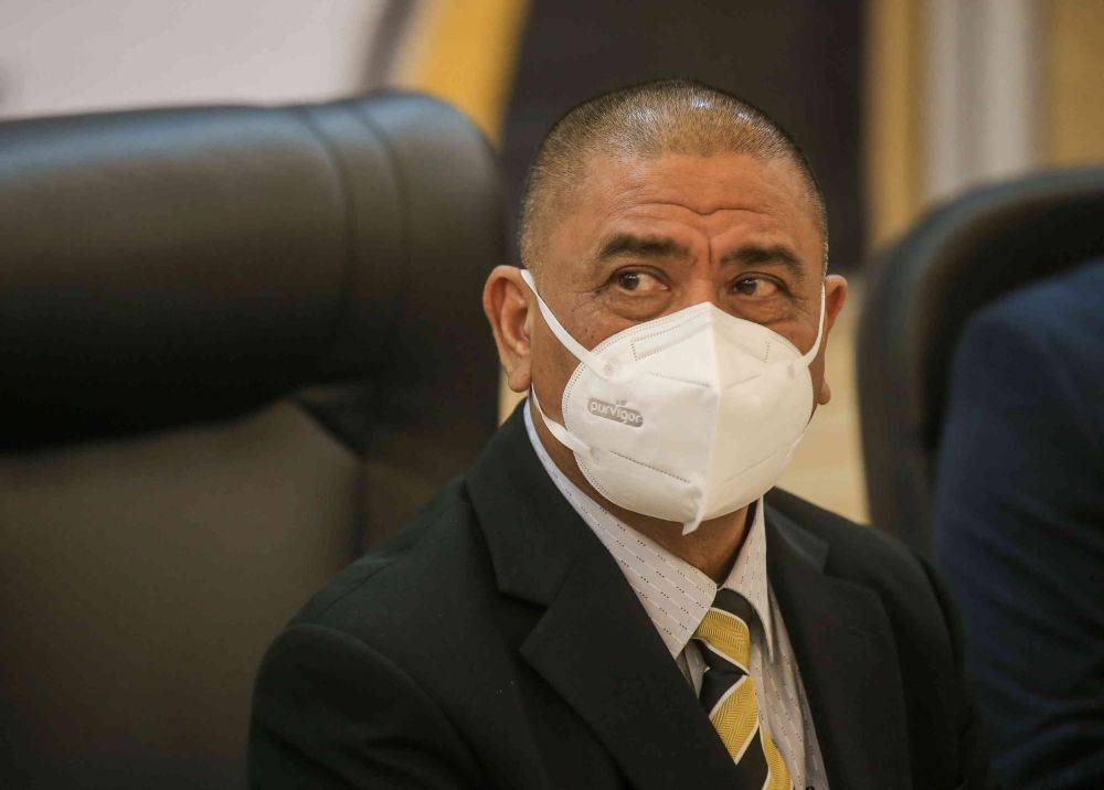 Datuk Saarani Mohamad speaks to the press at the Mentri Besar’s Office in Ipoh May 5, 2021. — Picture by Farhan Najib